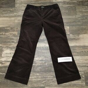 Eddie Bauer Women's Flared Leg Corduroy Pants Size 14 Brown